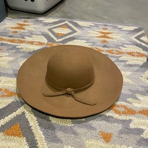 Floppy wool tan hat